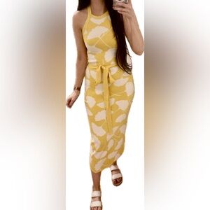 Diane Von Furstenberg x Target Yellow and White Midi Dress